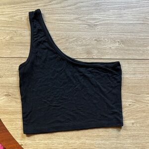 Black One-Shoulder Women's Top